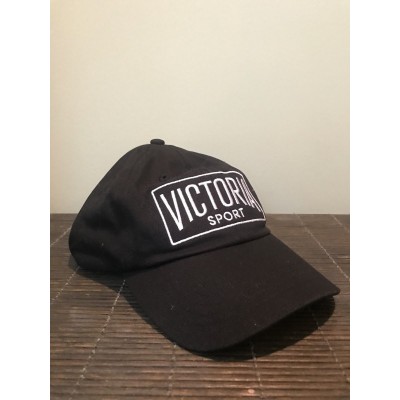 Victoria's Secret Sport Logo Spell Out Strapback Hat Cap Black White Pink VS EUC  eb-50395629